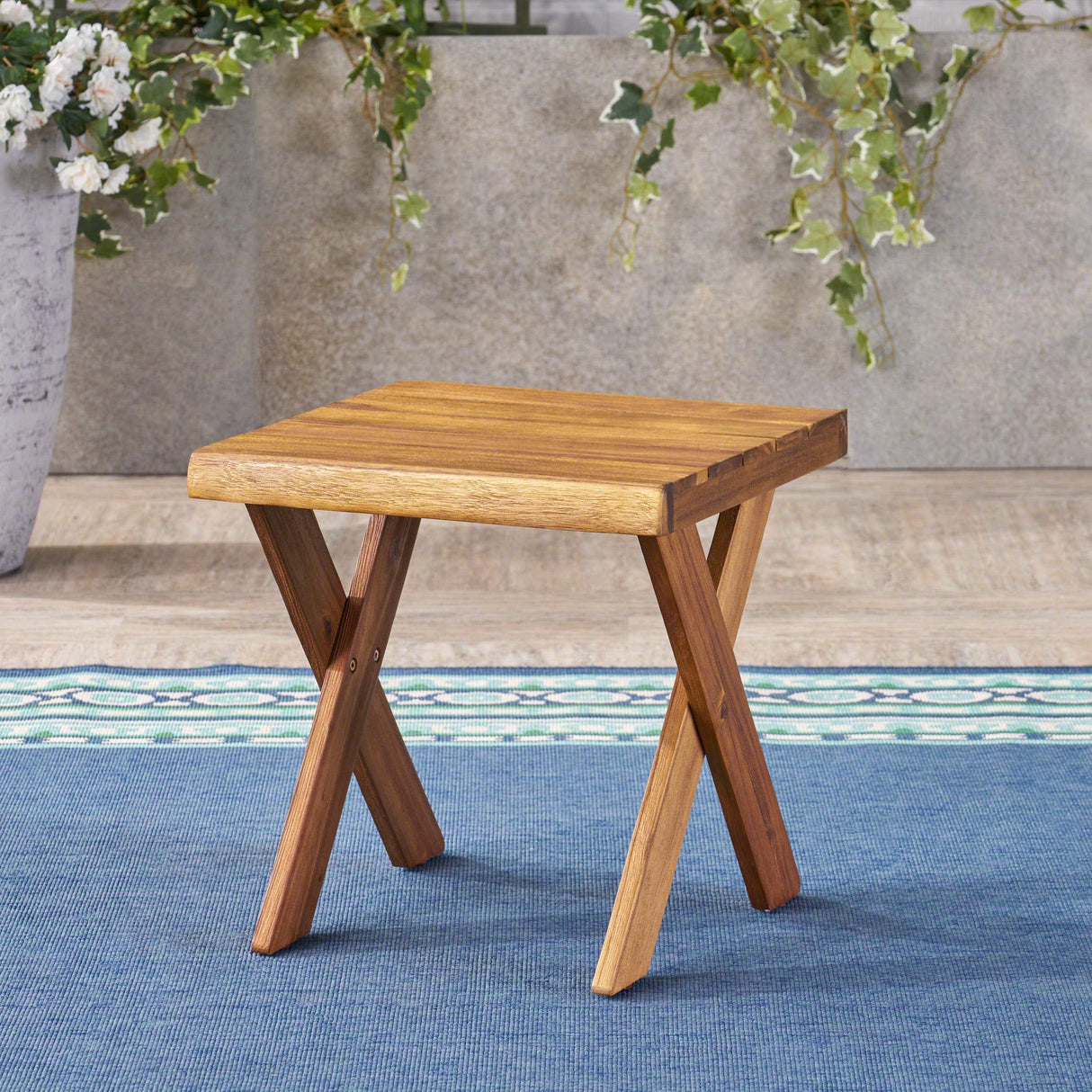 Christopher Knight Home Irene Outdoor Acacia Wood Side Table, Sandblast Teak Finish Christopher Knight Home
