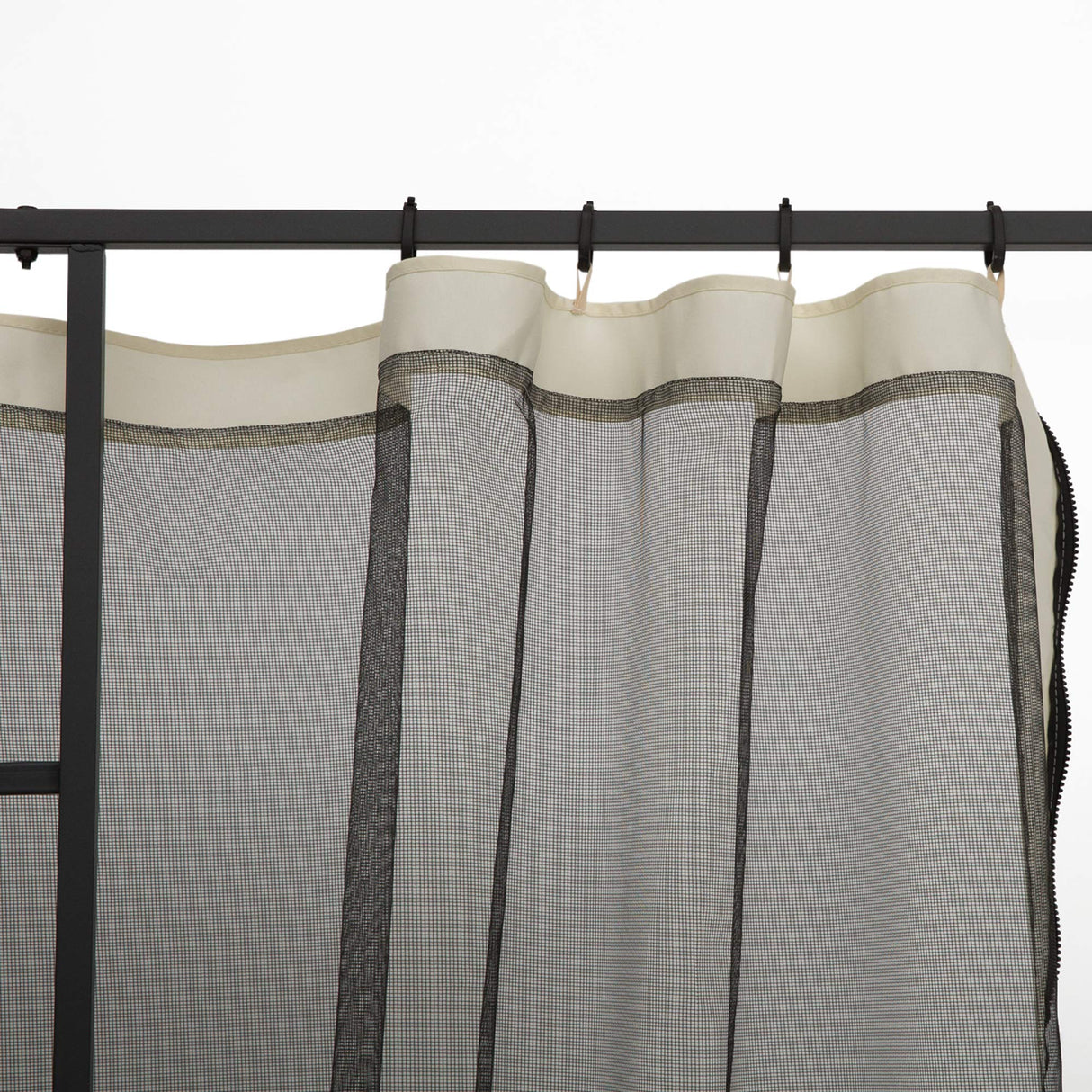 Outsunny 10' x 10' Universal Replacement Mesh Sidewall Netting for Patio Gazebos and Canopy Tents with Zippers, (Sidewall Only) Beige, Black Outsunny