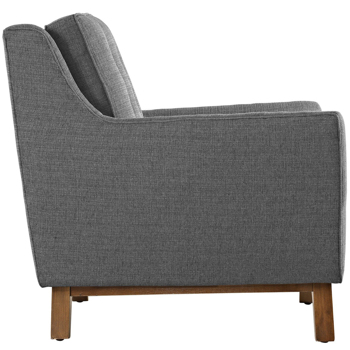 Modway Beguile Mid-Century Modern Sofa With Upholstered Fabric In Gray Modway