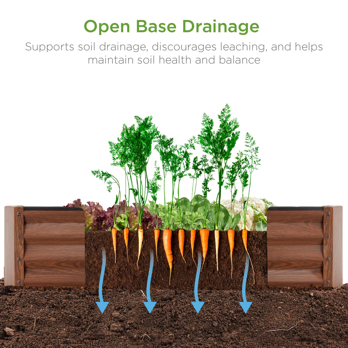 Best Choice Products 6x3x1ft Outdoor Metal Raised Garden Bed Box Vegetable Planter for Vegetables, Flowers, Herbs, and Succulents - Wood Grain Best Choice Products