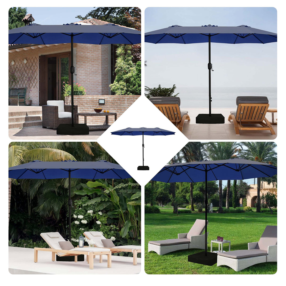 Cozy Daisy Patio Umbrella Without Base, 15 FT for Outdoor Patio, Deck Umbrellas Cozy Daisy