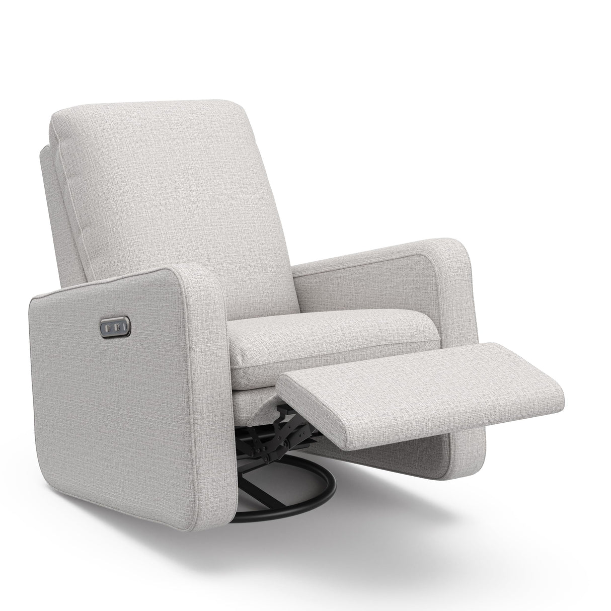 Graco Teddi Power Recliner Swivel Glider (Steel Basketweave) – Electronic Power Recline, USB-A & USB-C Charger, Premium Cushioning & Comfort Graco