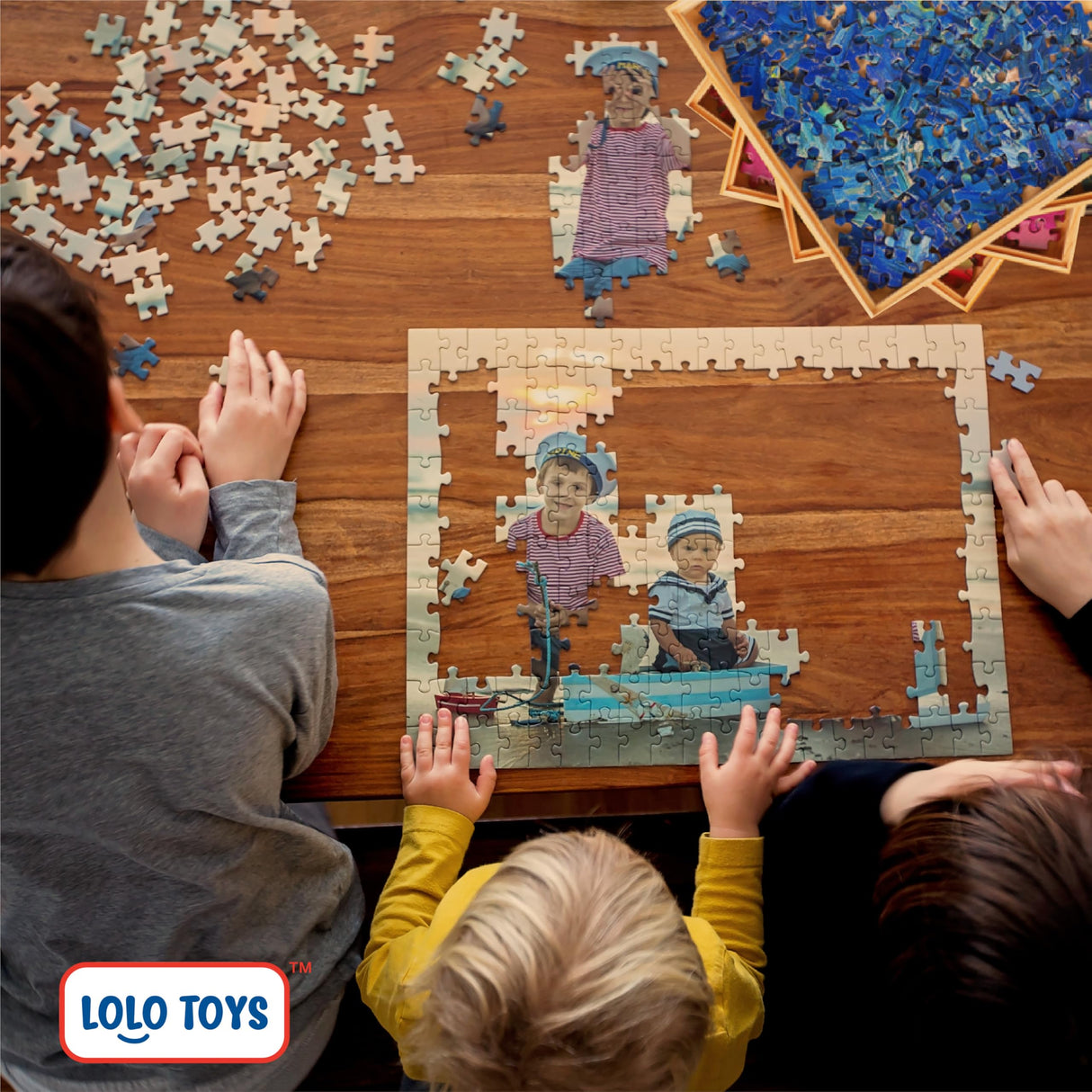 Premium Wooden Puzzle Sorting Trays Stackable – 8 x 8 Inch, Stackable Jigsaw Puzzle Organizer for Sorting up to 1500 Pieces – Durable Puzzle Piece Sorter Trays LOLO TOYS