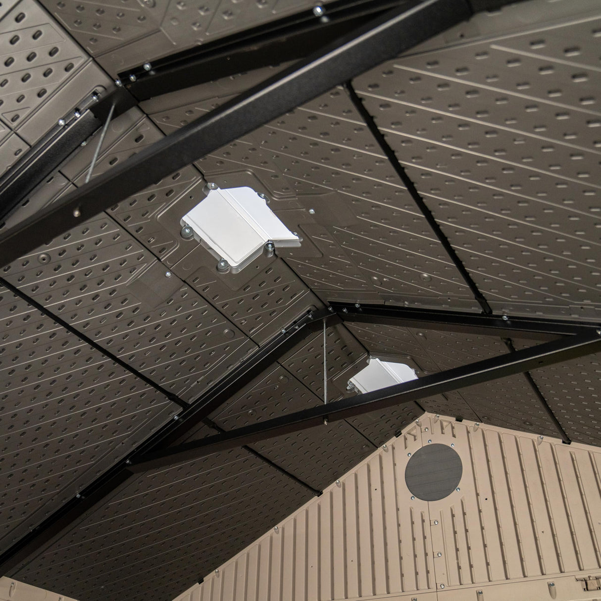 Lifetime Outdoor Storage Shed, 15x8 Ft, Desert Sand, Resin Backyard Tool Shed with Lockable Doors and UV-Protected Panels Lifetime