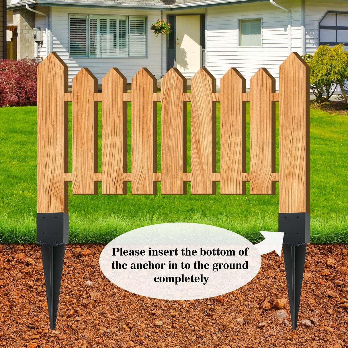 2 Pcs 4"x4" Fence Post Anchor Ground Spike,(Internal 3.6"x3.6"),Metal Post Stake Ground 22" with Black Powder-Coated,Fence Stakes Post Base for Deck,Fence,Porch,Railing,Mailbox CDFYJHFDQ