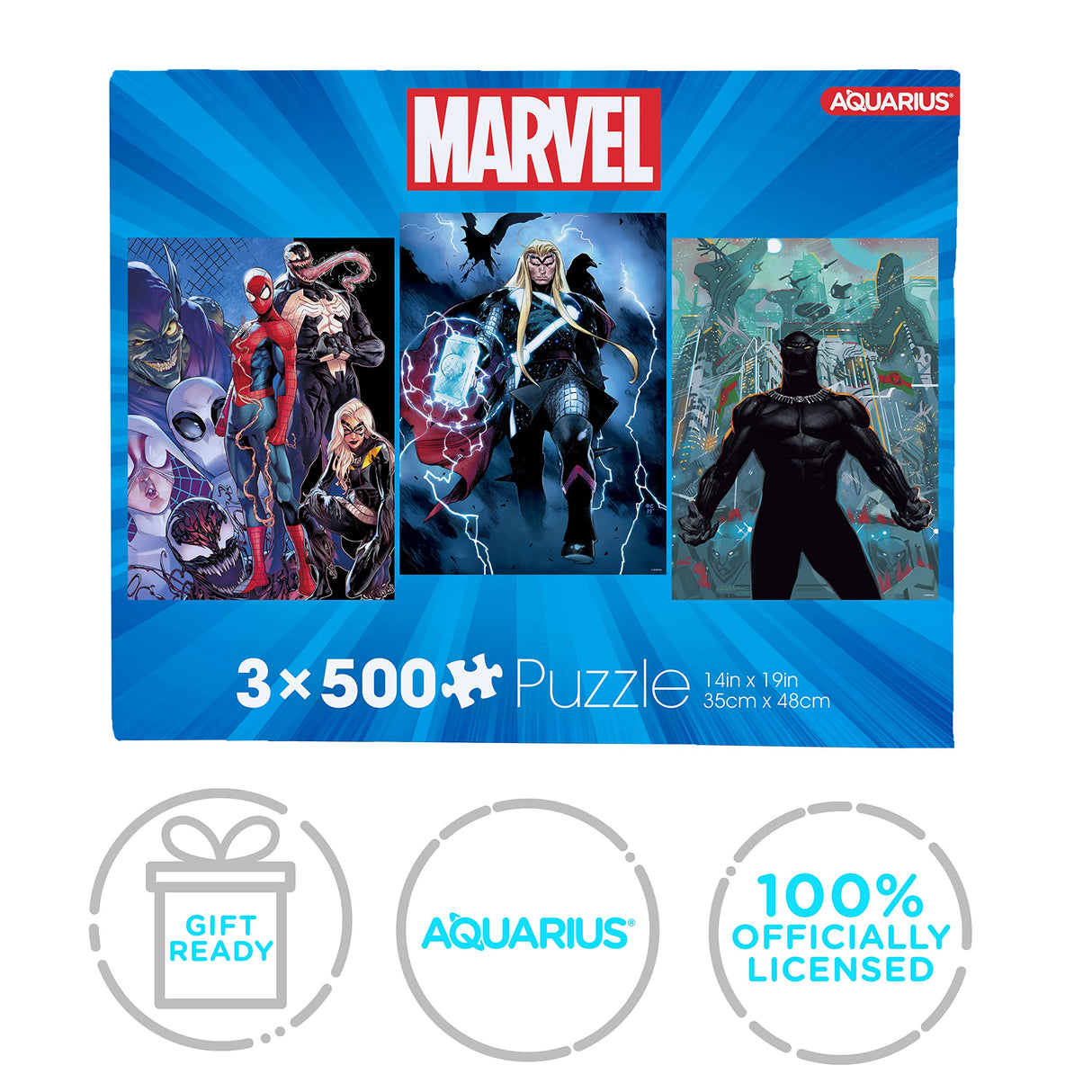 AQUARIUS - Marvel 500 Piece Jigsaw Puzzles | Set of 3 Puzzles AQUARIUS