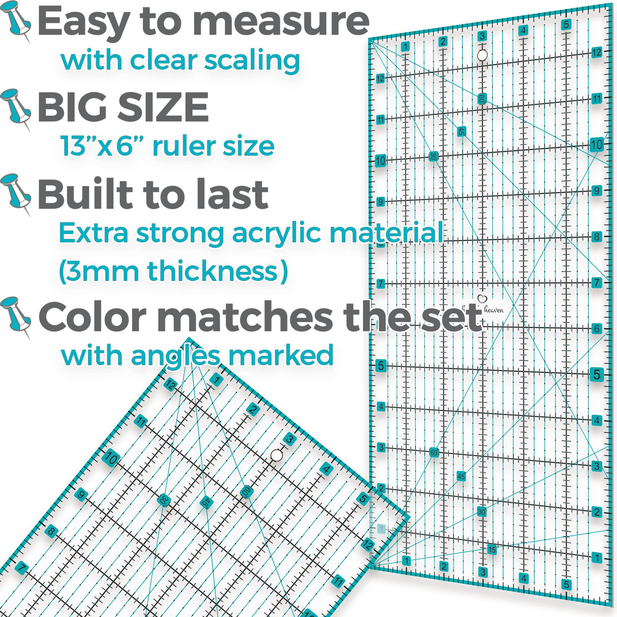 Rotary Cutter Set pink - Quilting Kit incl. 45mm Fabric Cutter, 5 Replacement Blades, A3 Cutting Mat, Acrylic Ruler and Craft Clips - Ideal for Crafting, Sewing, Patchworking, Crochet & Knitting Honey's Heaven