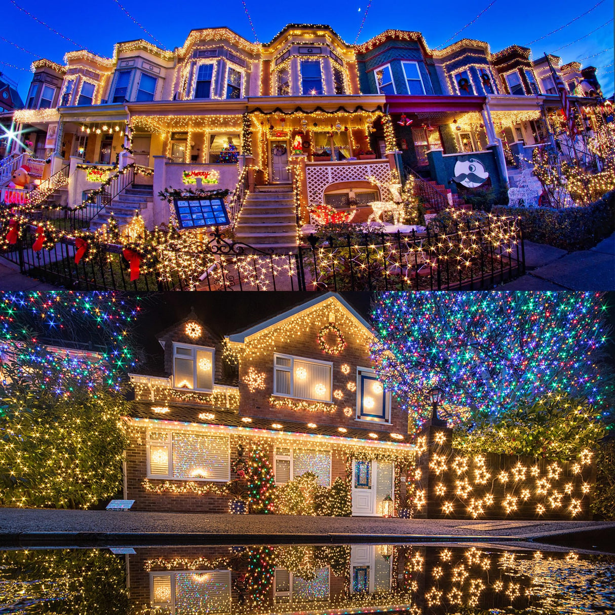 LJLNION 1000LED Christmas Lights, Extra Long 328FT Xmas Green Wire Fairy String Lights Plug in Outdoor, Remote Control & 8 Lighting Modes, Waterproof for Wedding Party Bedroom Decorations, Warm White LJLNION