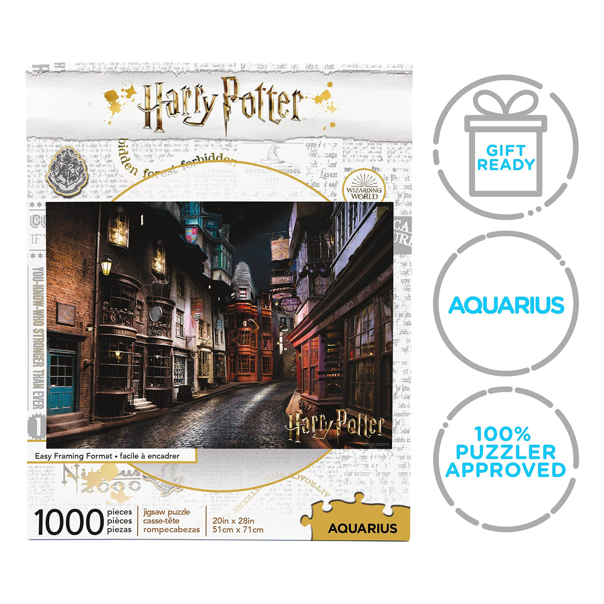 AQUARIUS Harry Potter Puzzle Diagon Alley (1000 Piece Jigsaw Puzzle) - Officially Licensed Harry Potter Merchandise & Collectibles - Glare Free - Precision Fit - 20x28in AQUARIUS
