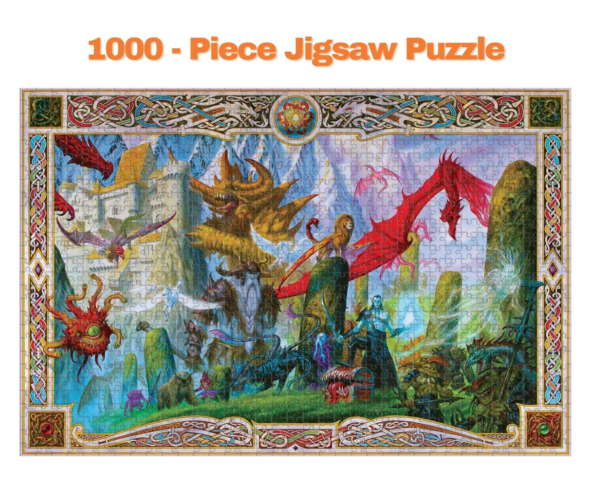 Dungeon Denizens Mythical Monster Puzzle for Adults and Kids | 1000 Piece Jigsaw Puzzle Toy | Fun Quarantine Gifts | Interactive Brain Teaser for Game Night | 28 x 20 Inches Toynk