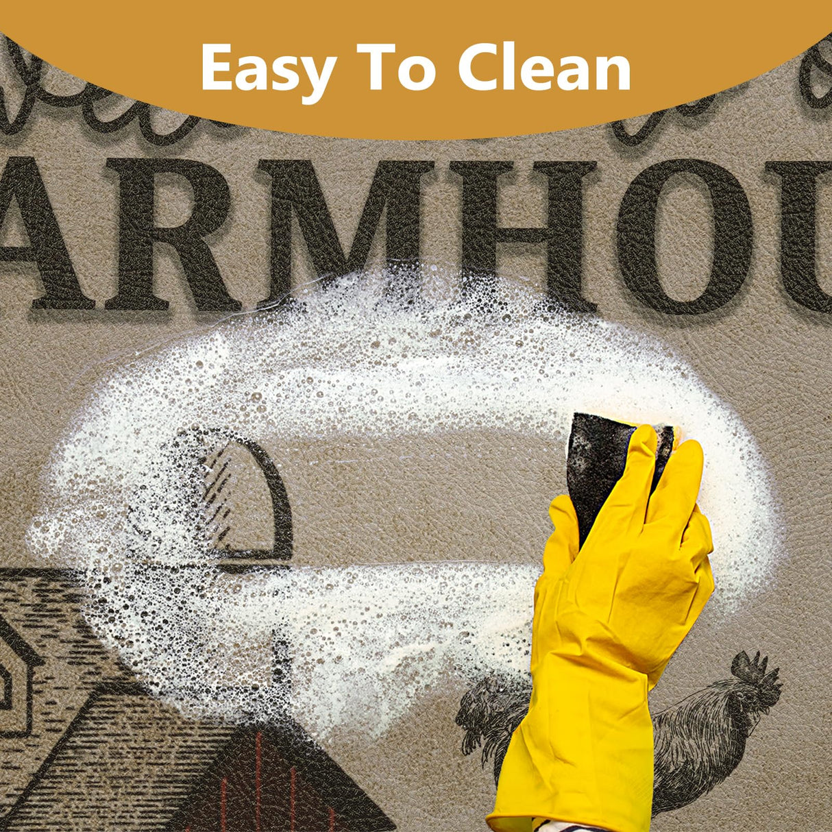 CHICNOOK PVC Farmhouse Kitchen Rugs Anti Fatigue 3 Piece, Washable Non-Skid Kitchen Mat, Farmhouse Rooster Kitchen Floor Mat, Cushioned Kitchen Floor Mats, Size 18'' x 30''+18" x 48"+18" x 60" CHICNOOK