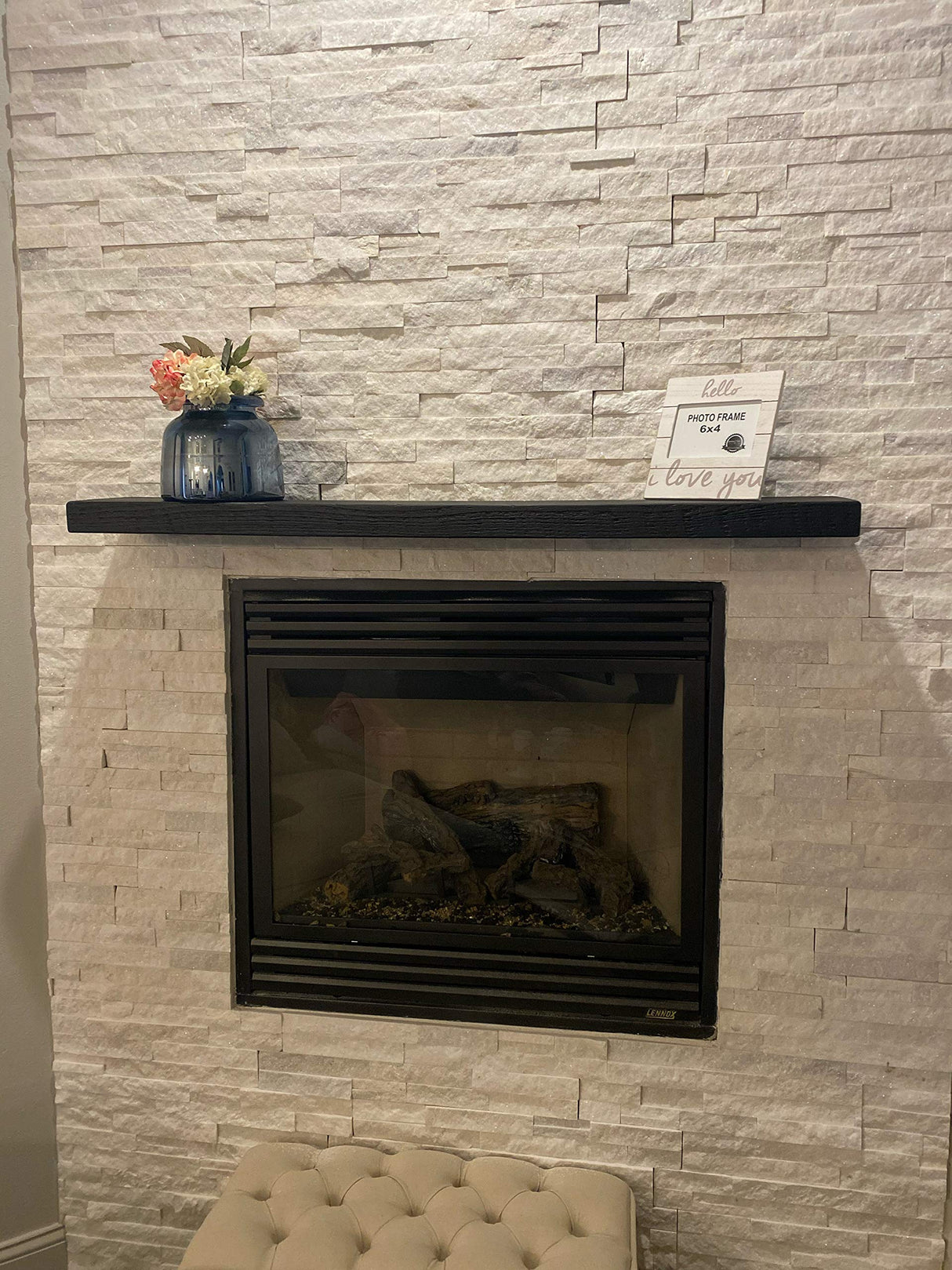 Joel's Antiques - 60 Inch Wooden Floating Shelves for Wall - Made of Natural Wood - Long Heavy Duty Rustic Fireplace Mantel & Book Shelf - Perfect for Living Room - Black 60x7x3 in joelsantiques