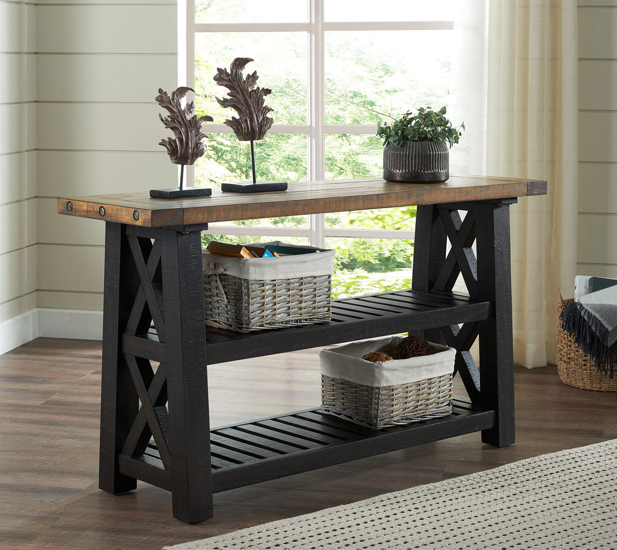 Martin Svensson Home, Console/Sofa Table, Black Stain and Natural Martin Svensson Home