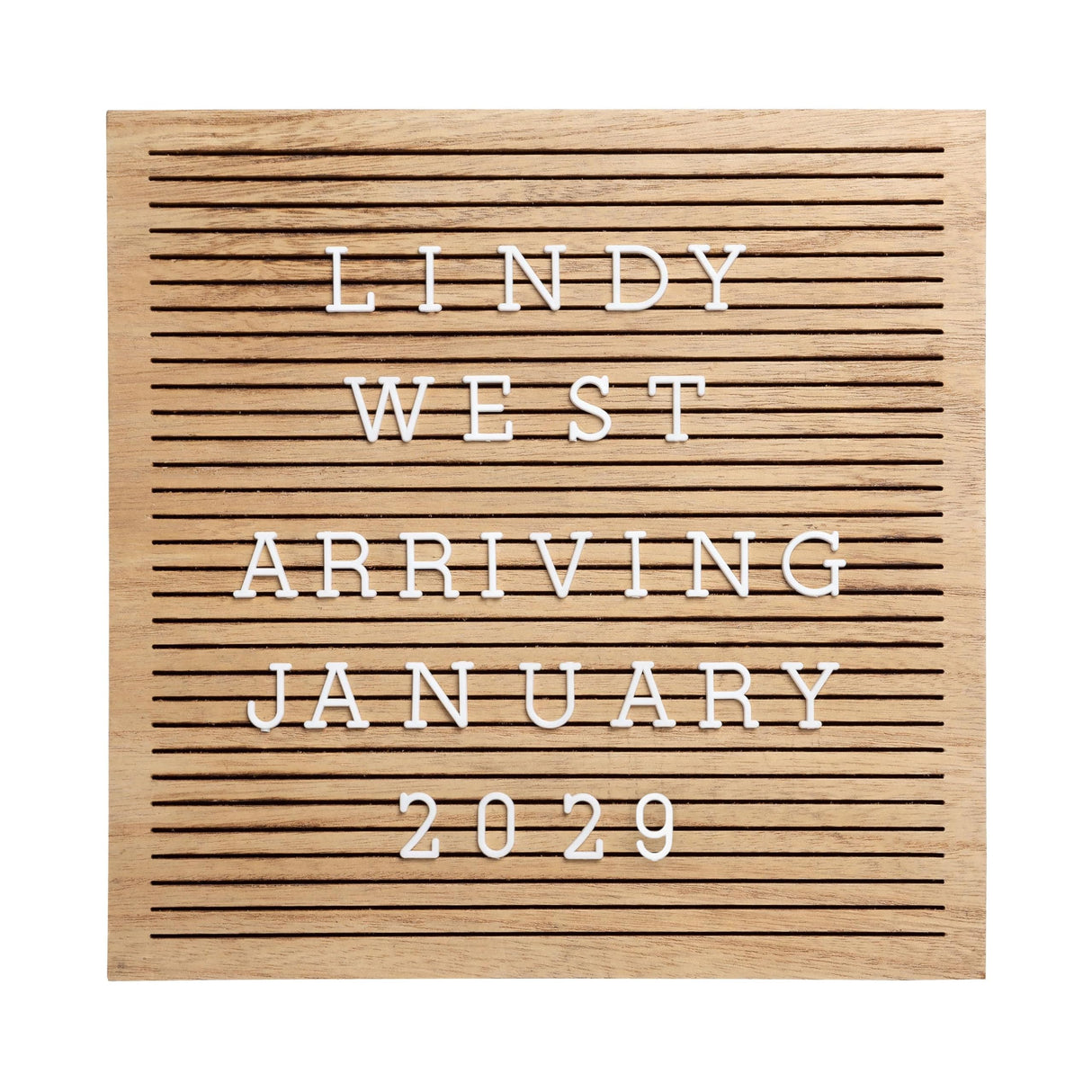 Pearhead Wooden Letterboard Set - Ideal Photo Sharing Prop for Baby Announcements, Milestone Keepsake, Custom Message Board and Shower Gift - Includes 188 Letters, Numbers, and Symbols - Natural Wood Pearhead