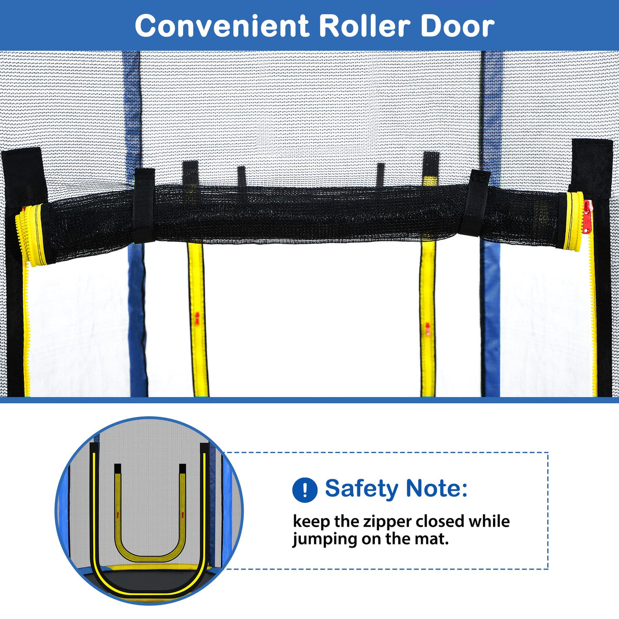 Merax 7FT Trampoline with Slide and Ladder for Kids, Easy Assembly Round Outdoor Recreational Trampoline with Safety Enclosure Net, Blue Merax
