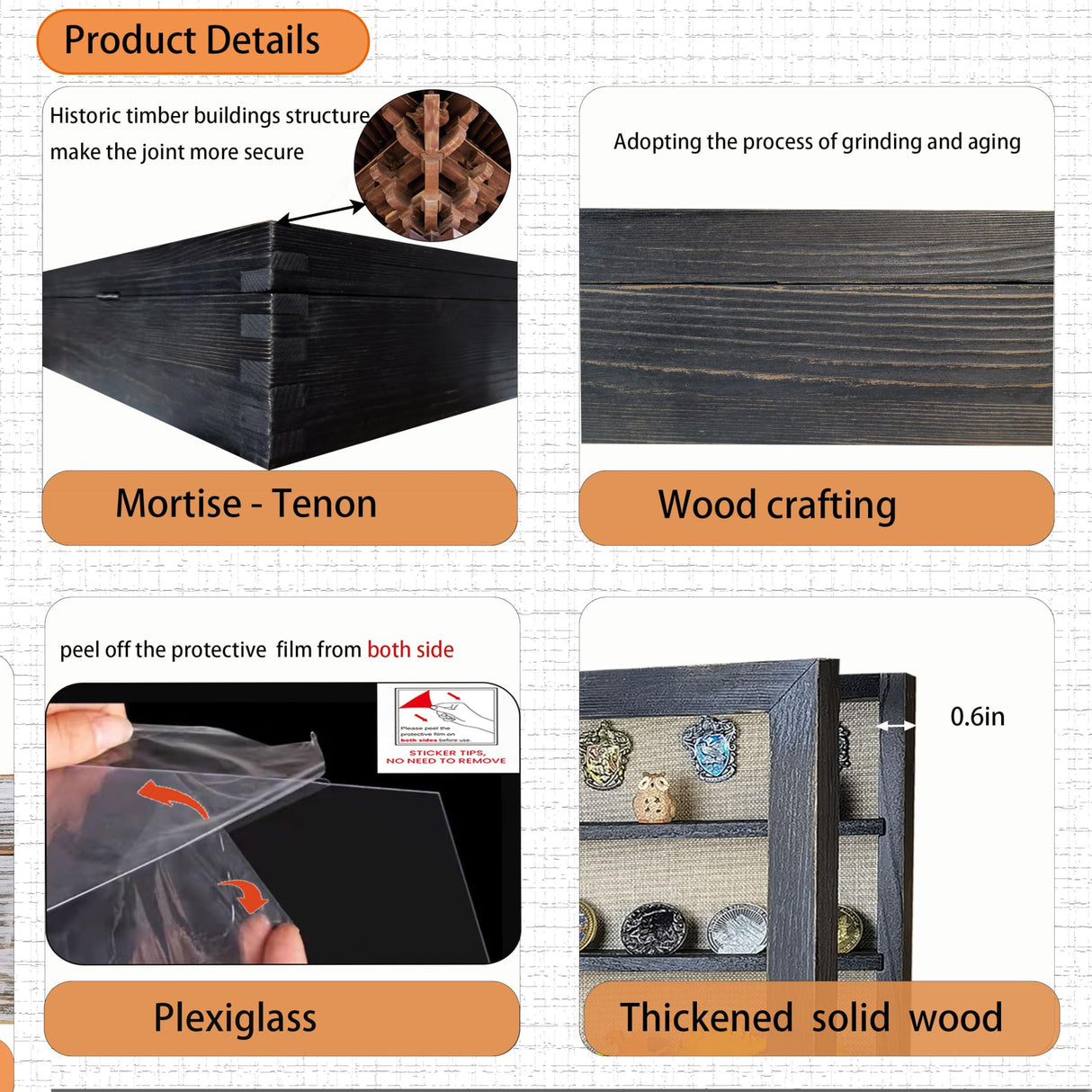 Houstimi Black 11x16 Large Shadow Box Frame Deep Shadow Box with Shelves Pet Memorial Shadow Box Display Case with Linen Back for Handicrafts,Picture Frames,Medals,Coins,Pins Collection and More Houstimi