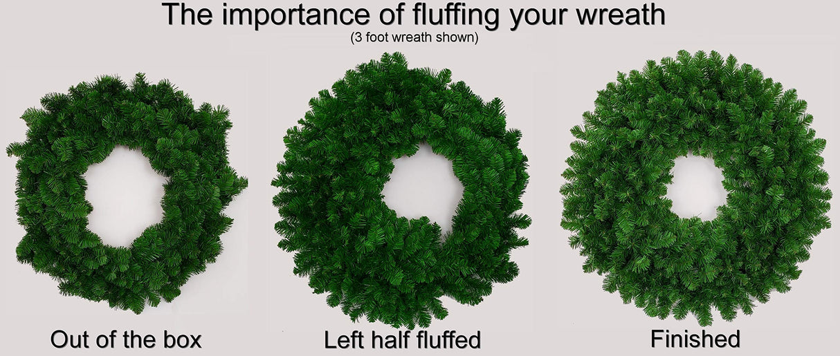 6 Foot L.E.D. Christmas Wreath - 72 inch - 600 Warm White LED Lights - Indoor - Outdoor - Commercial Grade - ACWreaths - Giant Wreath ACWreaths