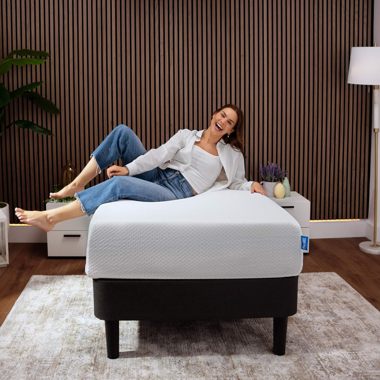 Nestl Green Tea Twin Mattress 8 Inch - Cooling Graphite Memory Foam Twin Mattress for Kids, Fiberglass Free Twin Bed Mattress in A Box, Pressure Relief Supportive Bed in A Box, CertiPur-US Certified Nestl