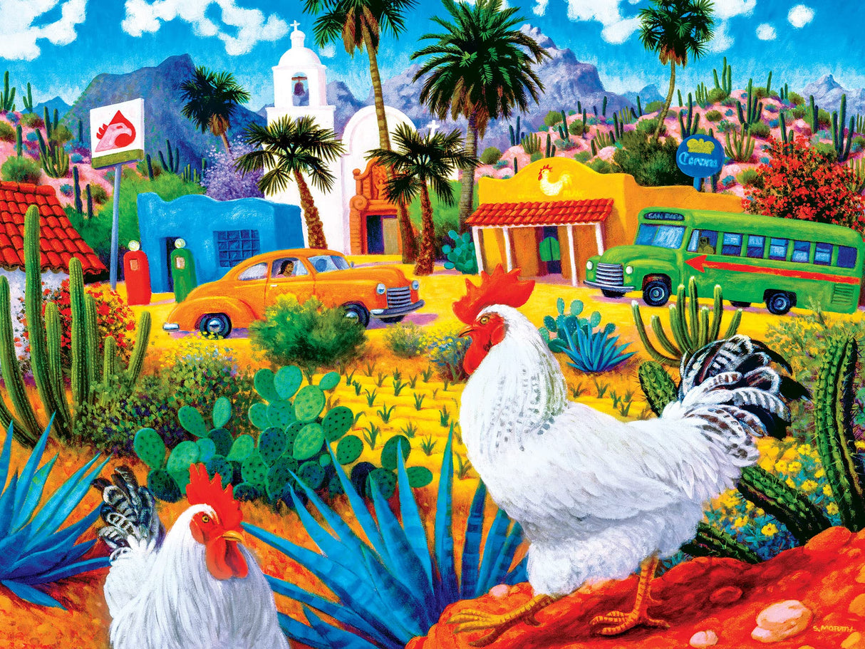 MasterPieces 550 Piece Jigsaw Puzzle for Adults and Family - Gallos Blancos - 18"x24" Masterpieces