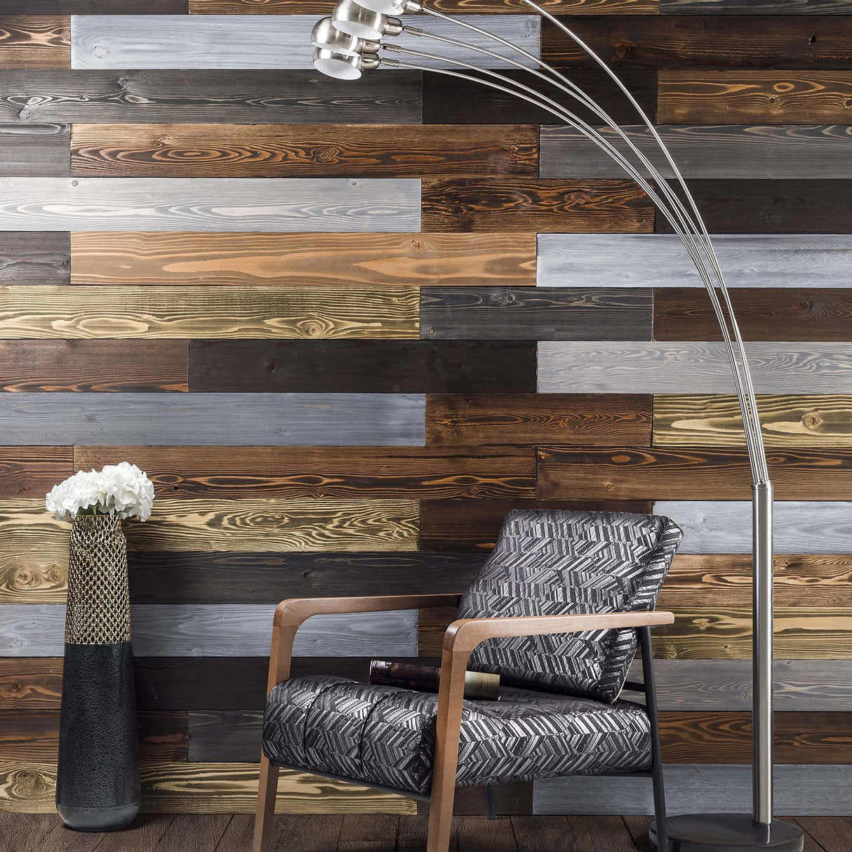 BoscoMondo Barnwood Wall Planks, Rustic Solid Wood Panels, Accent Wall Decor, 14 Square feet - 48" Long - 3.5" Wide Boards BoscoMondo