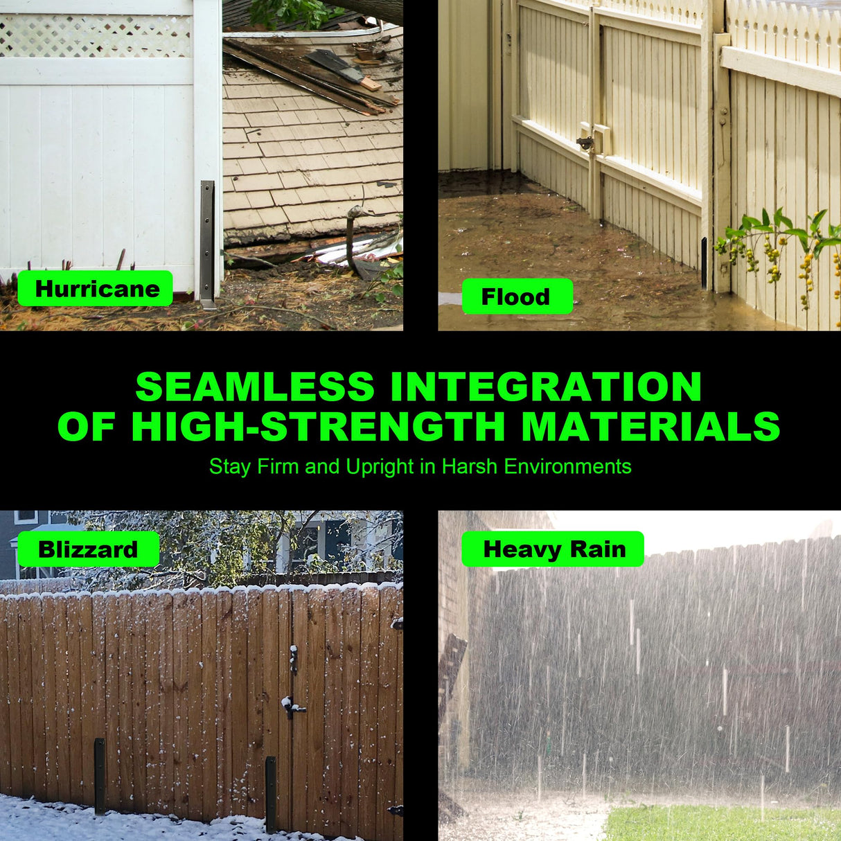 ARKSOLDIER Thickened Fence Post Repair Kit, Steel Fence Post Stakes, Anchor Ground Spike for Fix Broken 4x4/6x6 Wooden Fence Post Support (1 arksoldier