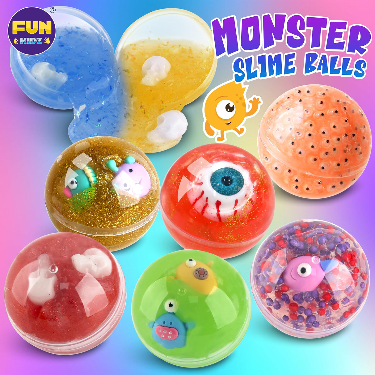 Halloween Toy Monster Slime Kit for Girls Ages 6-12, FunKidz Glow in Dark Slime Making Kit for Kids Make Soft Slime Balls with Photochromic Powder Kid Ideal Party Gifts FUN KIDZ