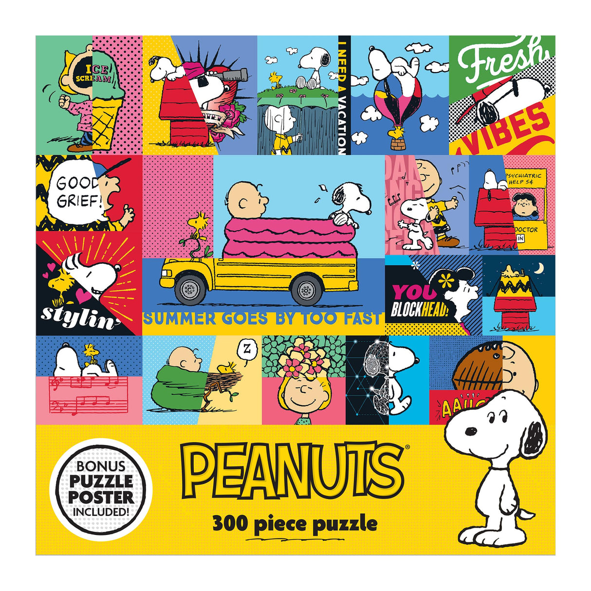 RoseArt - Peanuts - Peanuts Vibes - 300 Piece Jigsaw Puzzle for Adults RoseArt