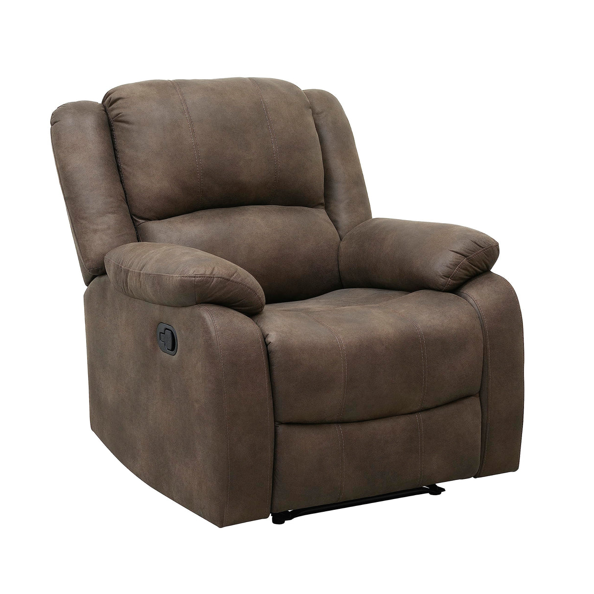 Lexicon Manual Recliner Sofa Chair, Home Theater Seating, Wall Hugger Manual Reclining Nursery Chair for Bedroom/Living Room/Office/Apartment, Brown Polished Microfiber Lexicon
