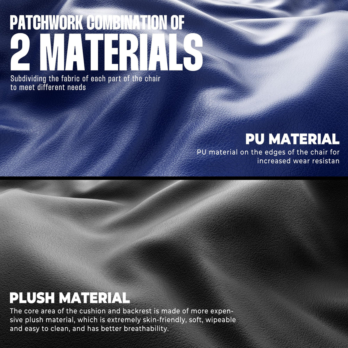 Dowinx Gaming Chair with Footrest, Big and Tall Gaming Chair for Heavy People, Gamer Chair for Adult with Massage (Blue) Dowinx