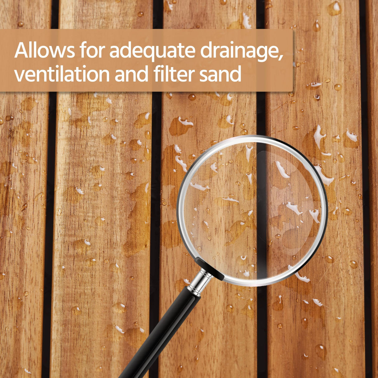 Yaheetech 10PCS Acacia Wood Interlocking Flooring Tiles Waterproof Flooring for Outdoor & Indoor Patio,Balcony,Garden,Poolside,12 × 12 in Yaheetech