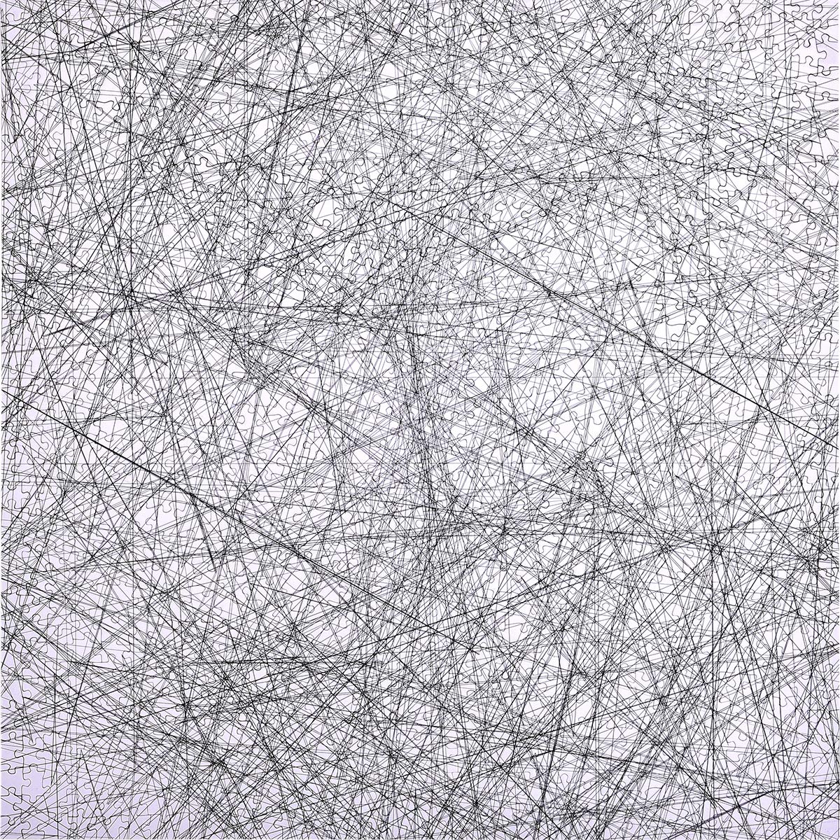 Bgraamiens Puzzle-The Lines -1000 Pieces Black and White Simple Fashion Challenge Blue Board Jigsaw Puzzles Bgraamiens