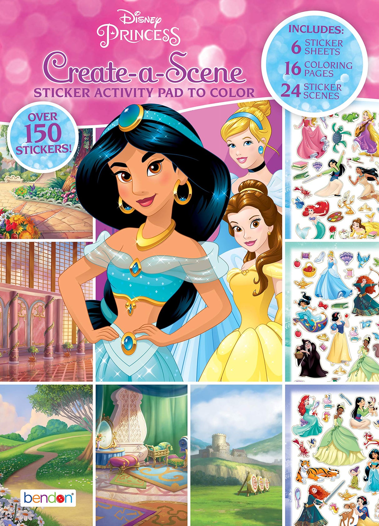 Disney Princess Create-A-Scene Sticker Activity Pad and Sticker Scenes 45650, Bendon Disney