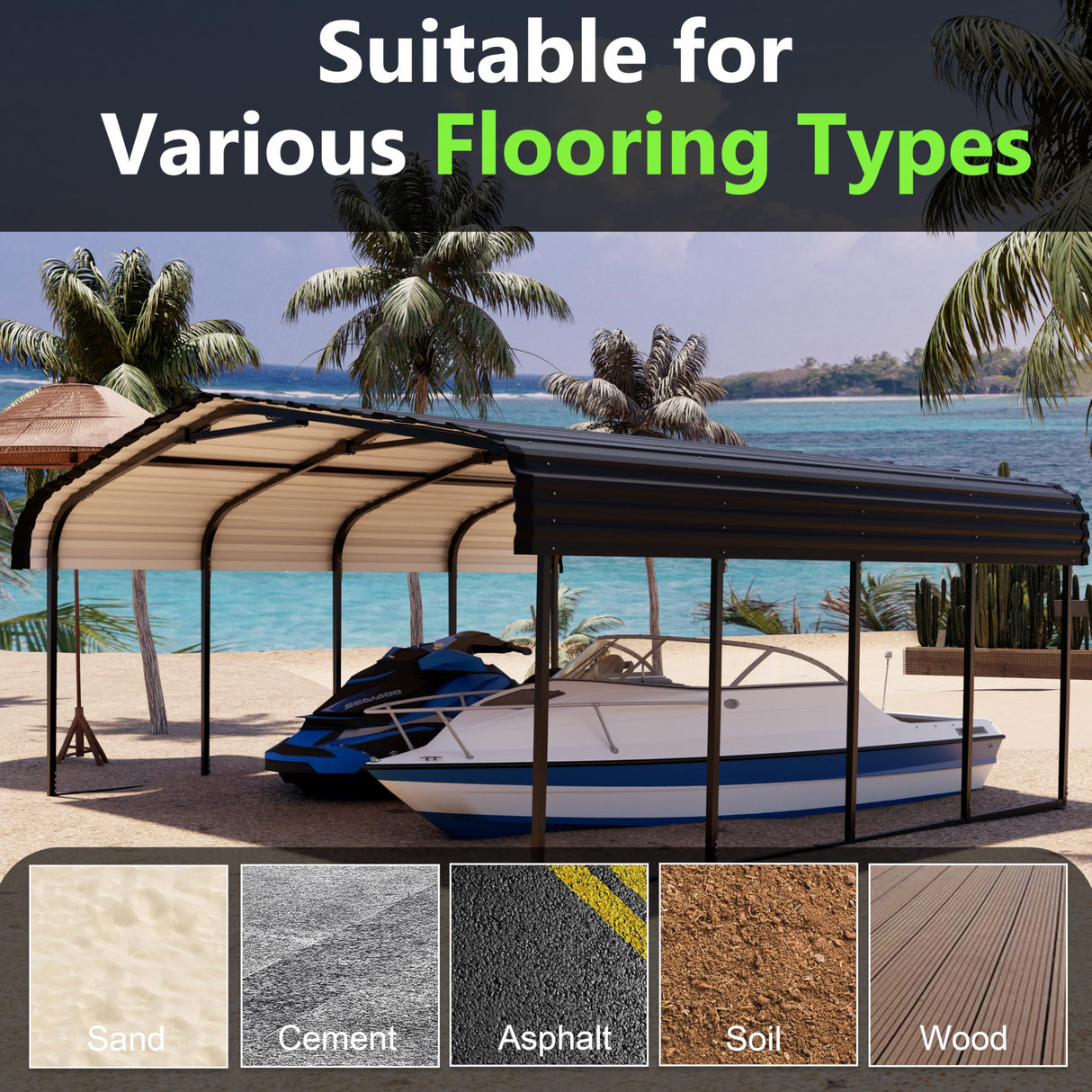 Royal Windsor 20×20 FT Metal Carport Car Port for 2 Car, Multi-Use Heavy Duty Metal Garage Shed for Car, Outdoor Car Port Kit with Galvanized Steel Roof Building and Frame Royal Windsor