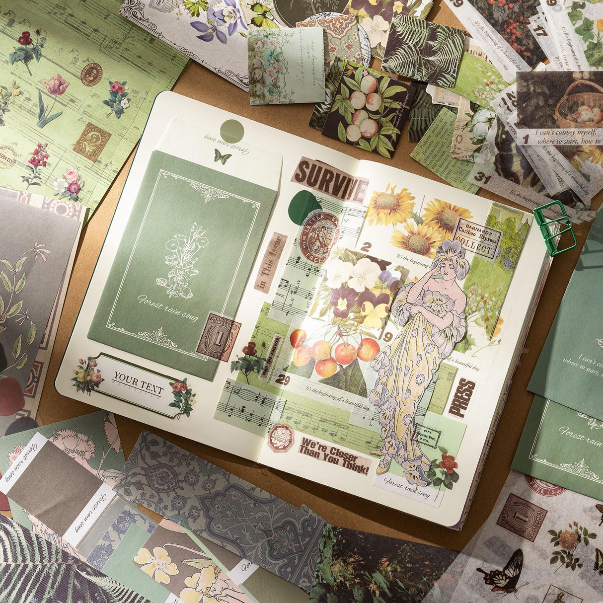 YagCu Scrapbook Kit for Beginners, Aesthetic Junk Journal Supplies, Scrapbooking and Journaling Materials, Bullet Journals Stationery, Planner DIY Arts Craft, Women Adults YagCu