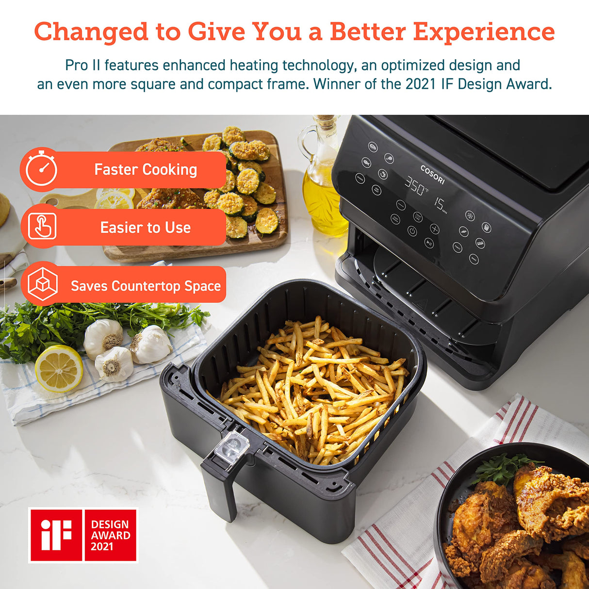 COSORI 12-in-1 Air Fryer 5.8QT, Toast, Bake, Nutrition Facts for 100+ In-App Recipes, AdaptIQ Tech Fast Cook, for Main & Side Dishes, Snacks, Leftovers, Detachable Square Basket, Dishwasher Safe COSORI