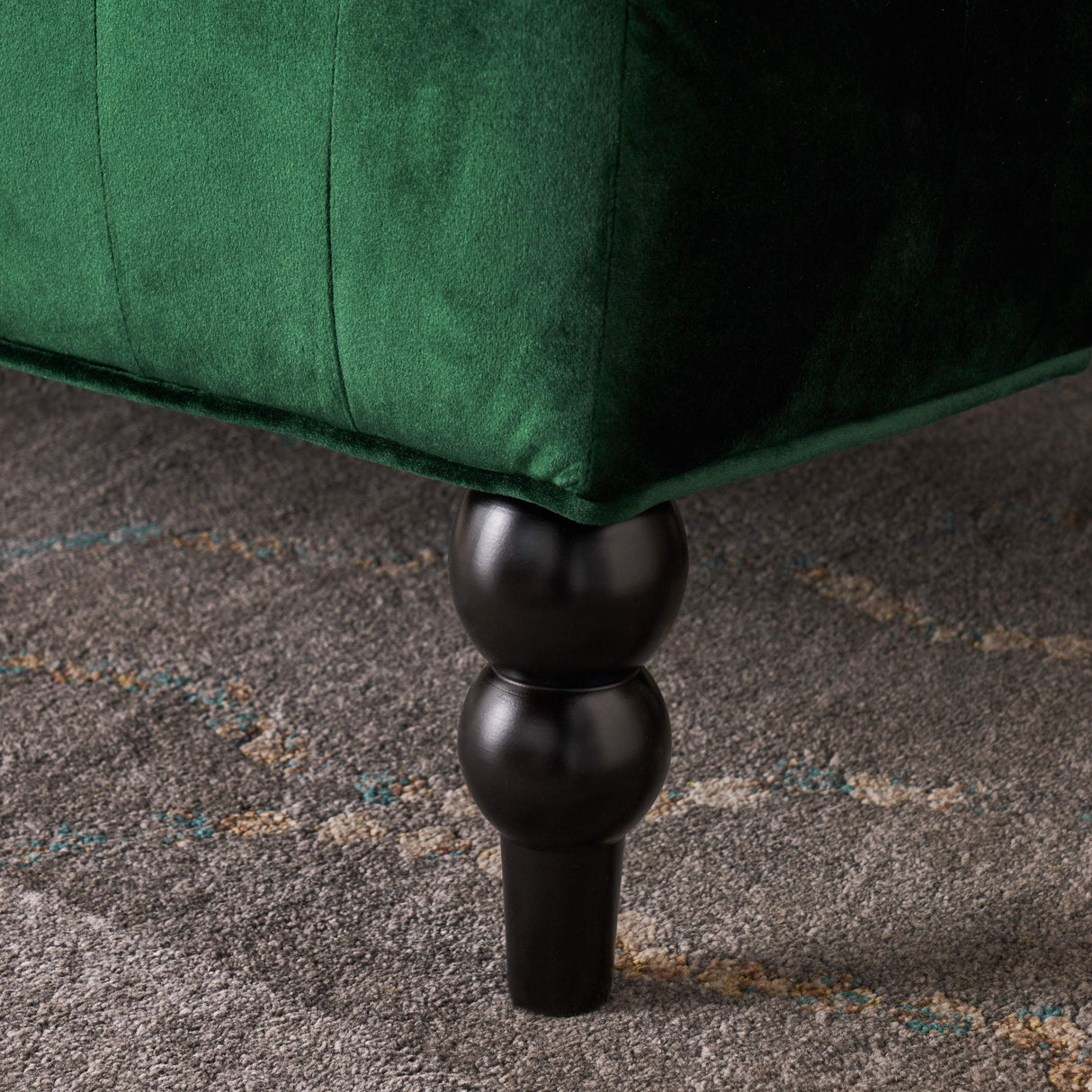 Christopher Knight Home Leora Modern Glam Tufted Velvet Wingback Loveseat, Emerald / Dark Brown Christopher Knight Home