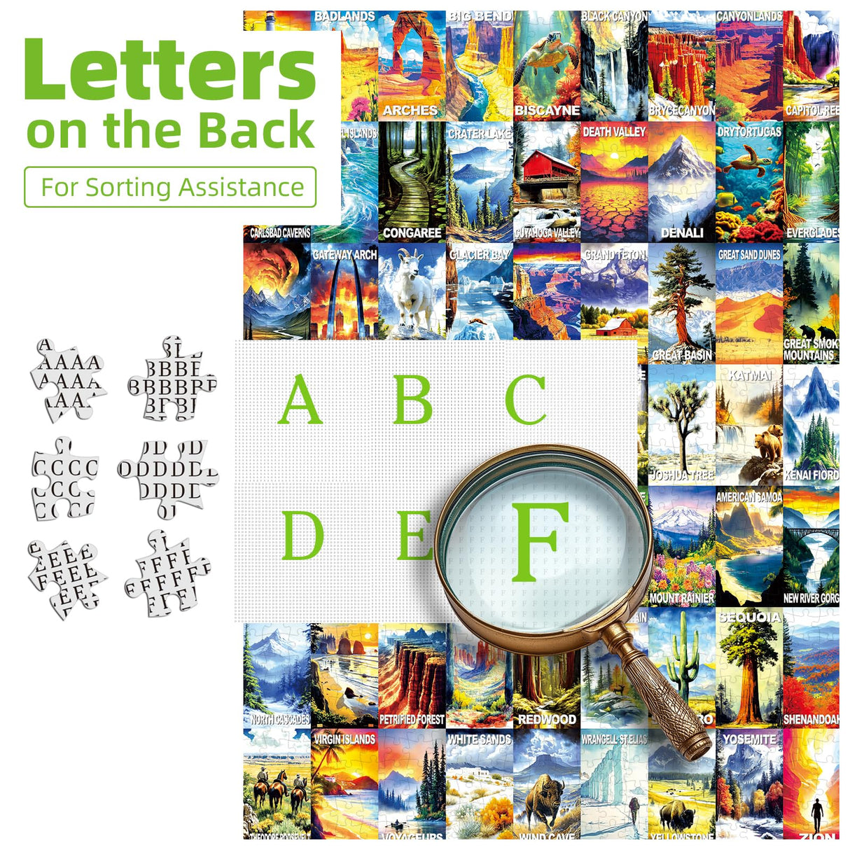 National Parks Puzzles for Adults 1000 Pieces Nature Travel Poster Map Beautiful Landscape Puzzle for Adults Jigsaw Puzzles 1000 Pieces Mountain Scene challenging Family Puzzle (27.5"x19.6") Blueforest