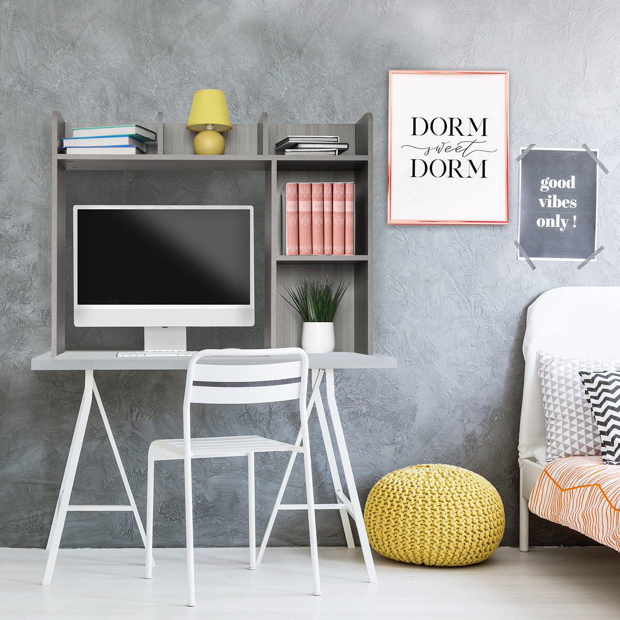 Sturdy and Elegant Grey Wood Desktop Bookshelf Organizer by GlossyEnd GlossyEnd