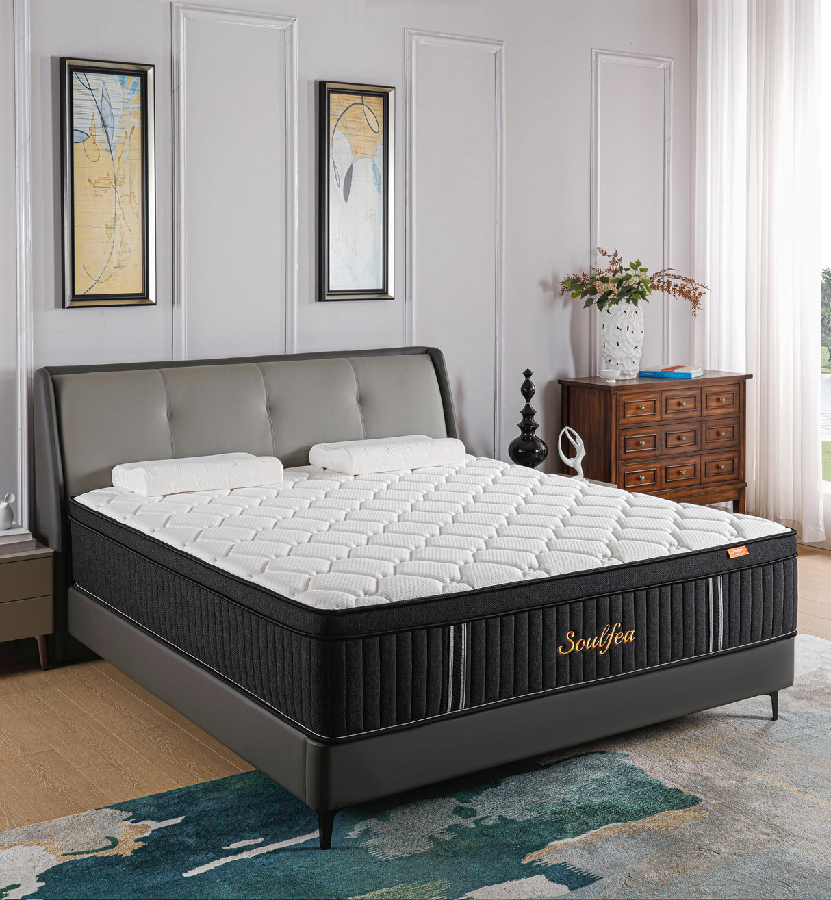 Soulfea Full Size Mattress,12 Inch Hybrid Full Mattress in a Box with Memory Foam & Individual Pocket Spring for Edge Support,Pressure Relief,Medium Firm,CertiPUR-US. Soulfea