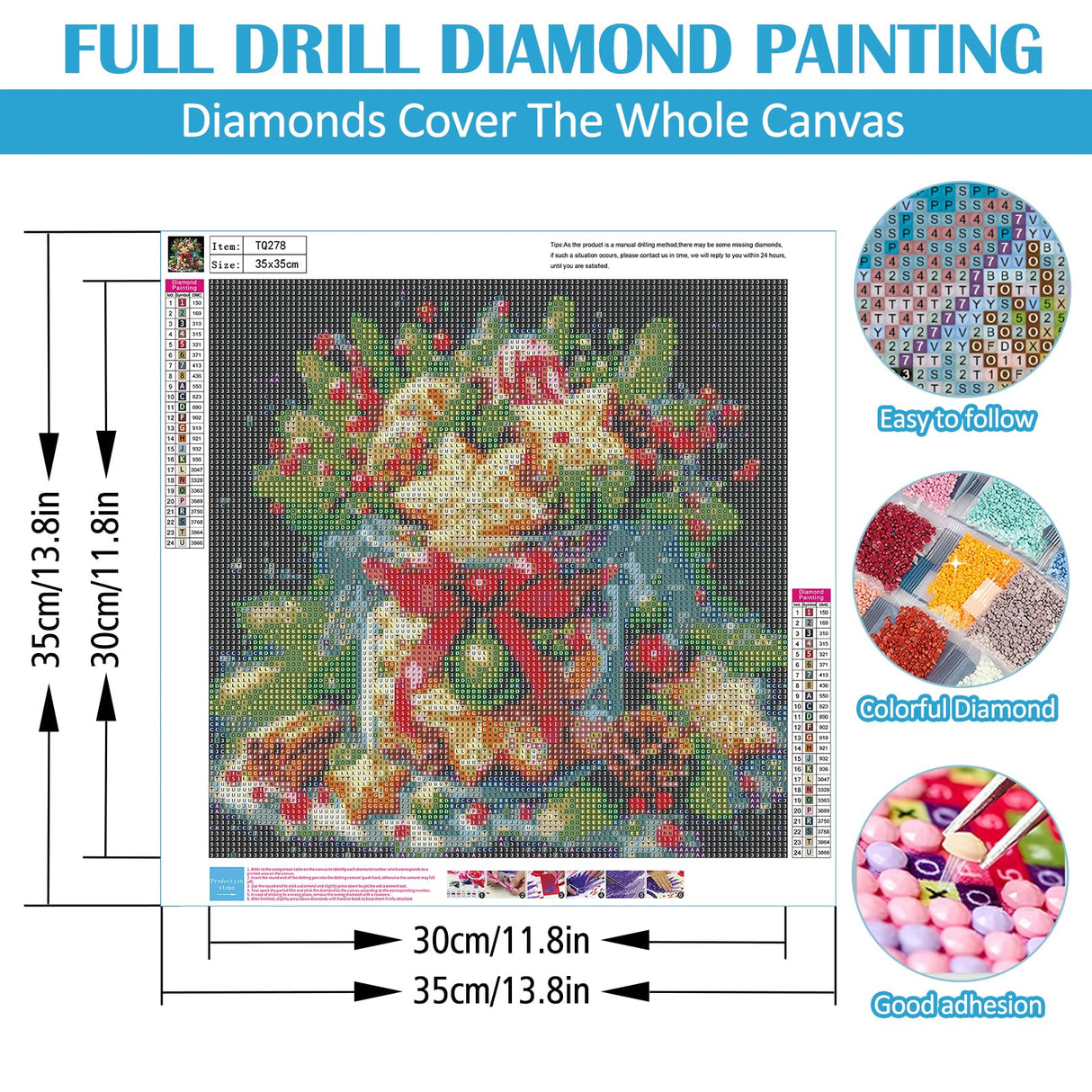Christmas Cookie Cup Diamond Painting Kits for Adults, 5D Winter Diamond Art Kits for Adults Beginners, DIY Full Round Drill Diamond Dot Painting Gem Art Kits for Adult, Home Wall Decor 13.8x13.8 Inch LKHMVCA