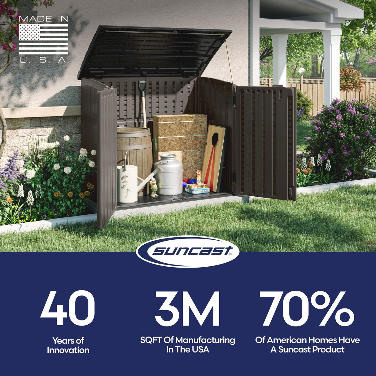 Horizontal Shed by Suncast®, Made in The USA Suncast