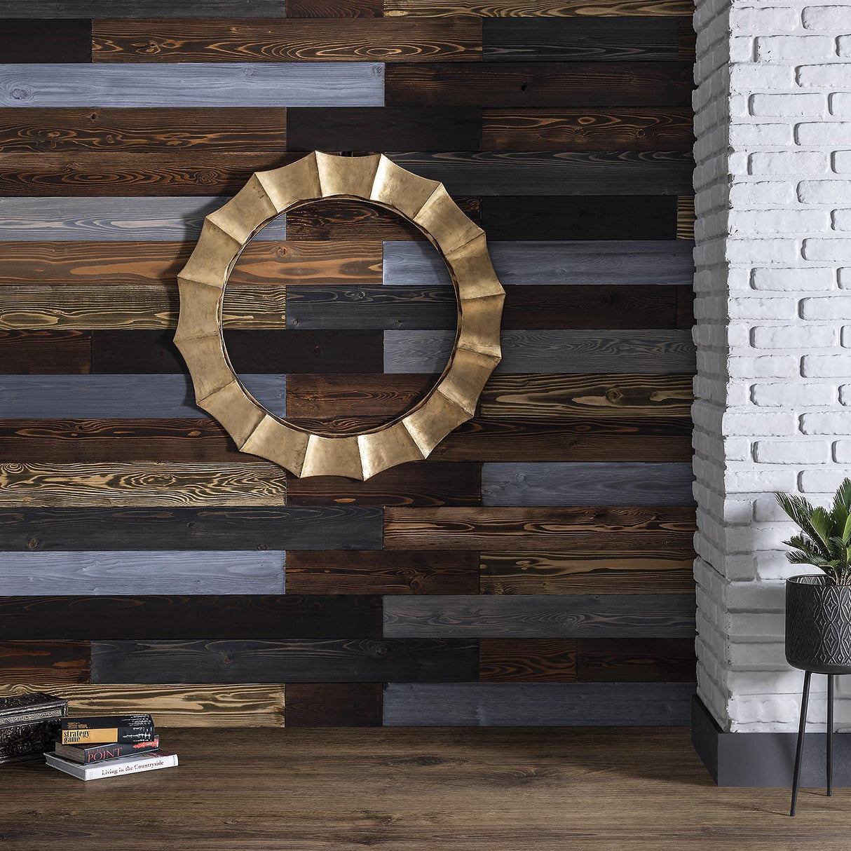 BoscoMondo Barnwood Wall Planks, Rustic Solid Wood Panels, Accent Wall Decor, 14 Square feet - 48" Long - 3.5" Wide Boards BoscoMondo