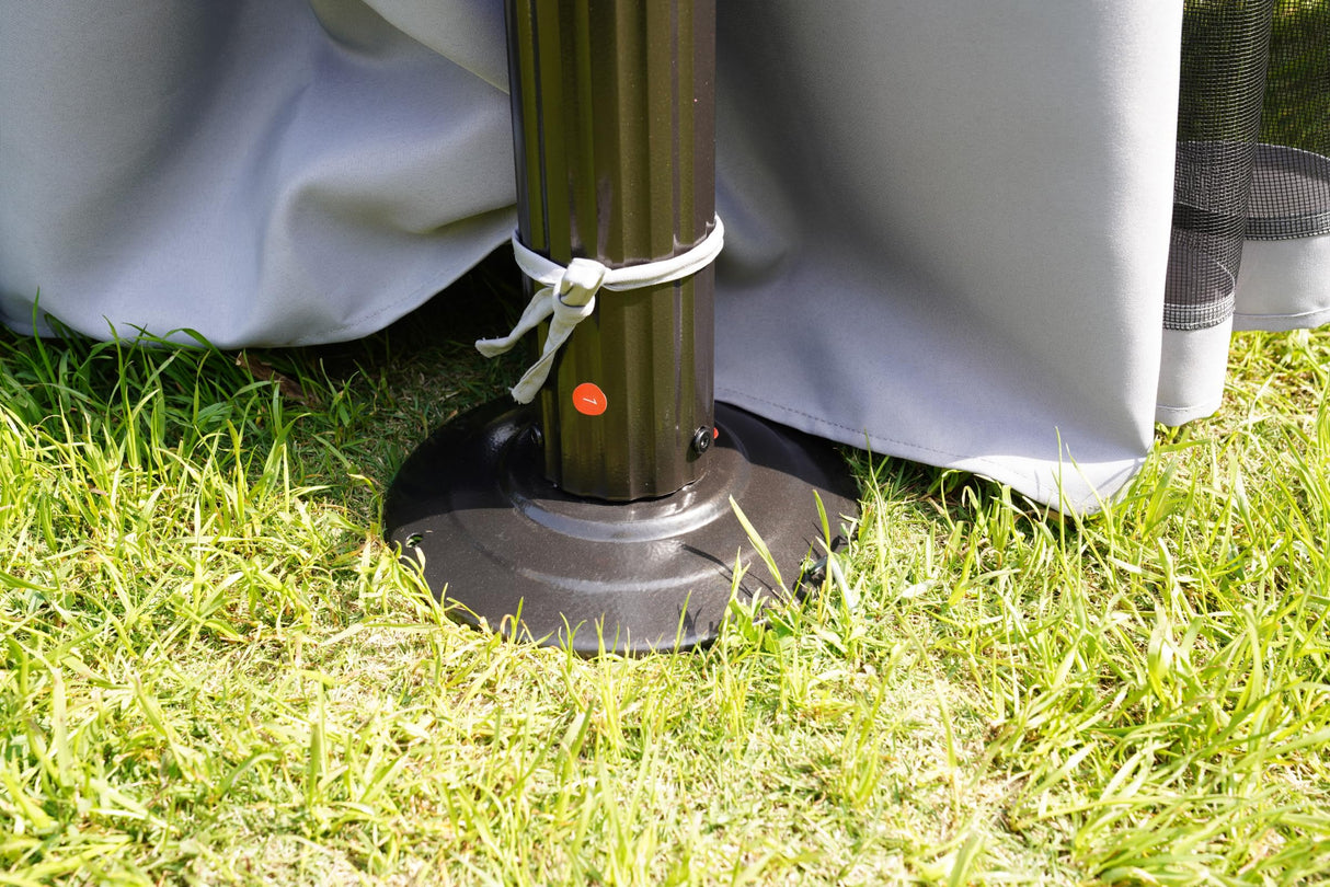 Yangming Gazebo 10X13 ft Outdoor Gazebos Clearance with Outside Mosquito Netting and Curtains for Patio Deck Backyard Garden, Gray Yangming