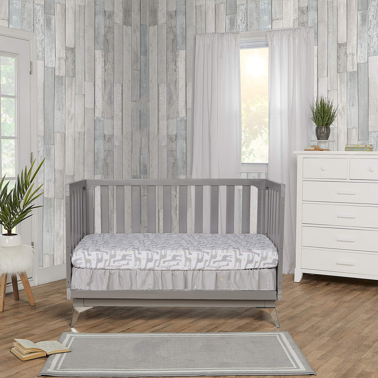 Dream On Me Harper 4-In-1 Convertible Crib In Storm Grey, Greenguard Gold & JPMA Certified, 3 Mattress Height Settings Dream On Me