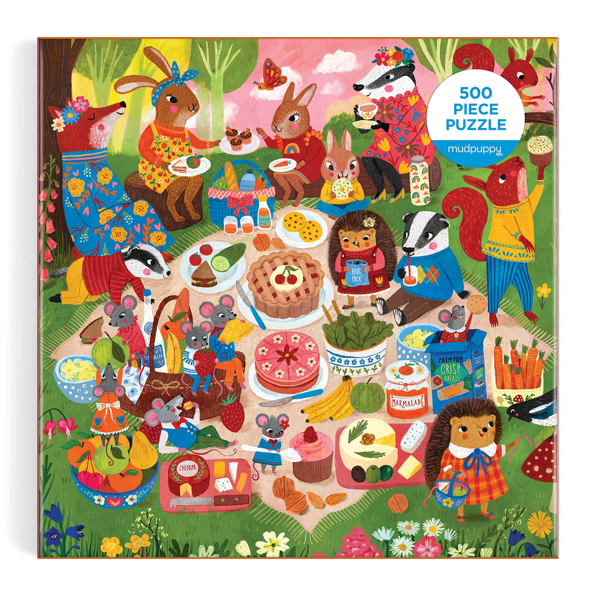 Mudpuppy Woodland Picnic 500 Piece Family Puzzle Mudpuppy