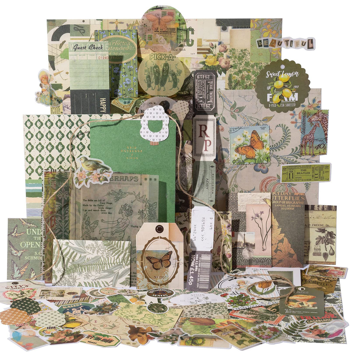 YagCu Aesthetic Scrapbook Kit, Junk Journal Scrapbooking Supplies, Vintage Journaling Set Bullet Journals Material, Large Collection for Teen Girls Women Adults Beginners, Arts Craft Ephemera YagCu