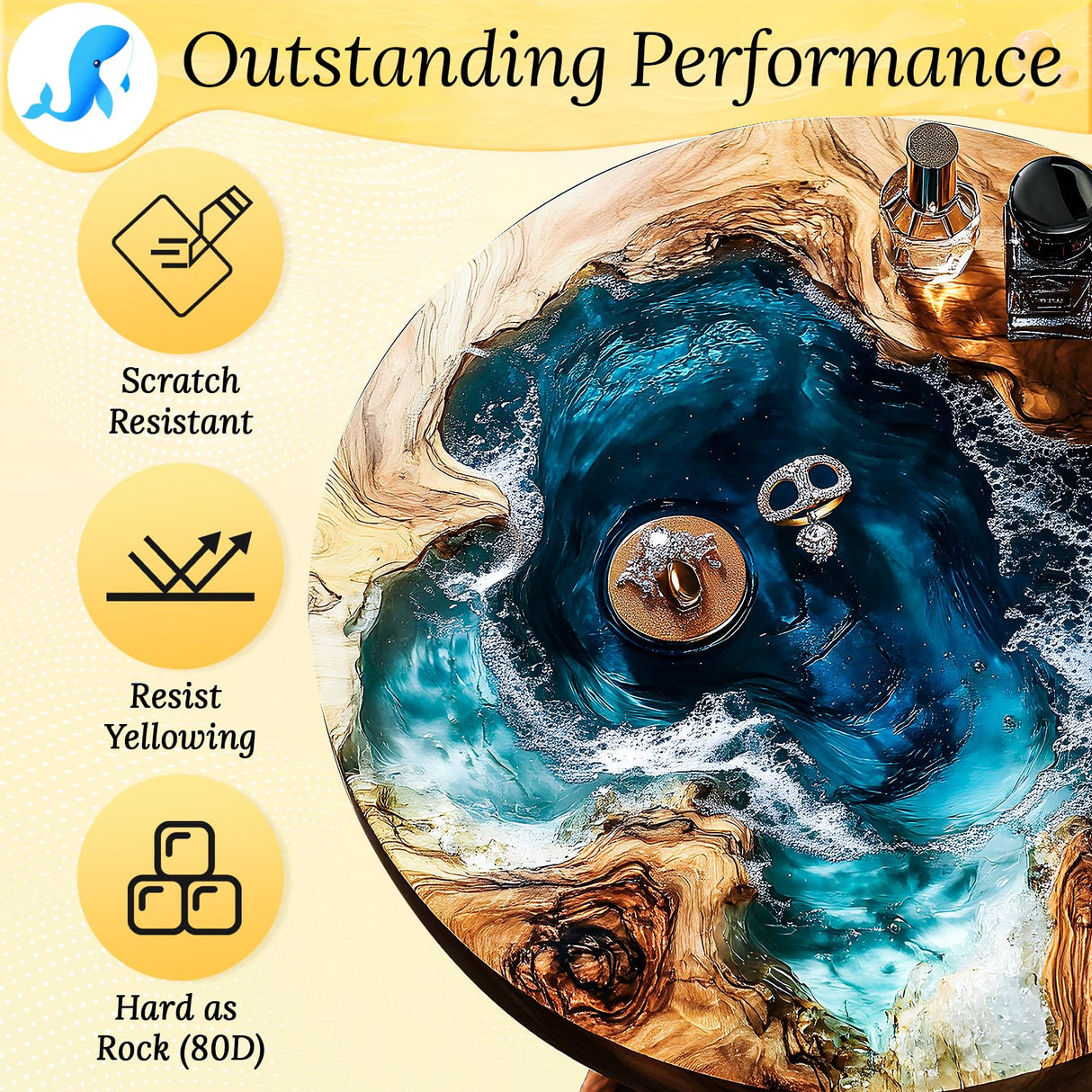 JHKL RESIN 2 Gallon Crystal Clear Epoxy Resin Kit, No Bubble & Not Yellowing Epoxy Resin Gallon for Casting & Coating, Table Top, Bar Top, DIY Jewelry Making, Art Crafts, Wood & Resin to Easy Mix 1:1 JHKL RESIN