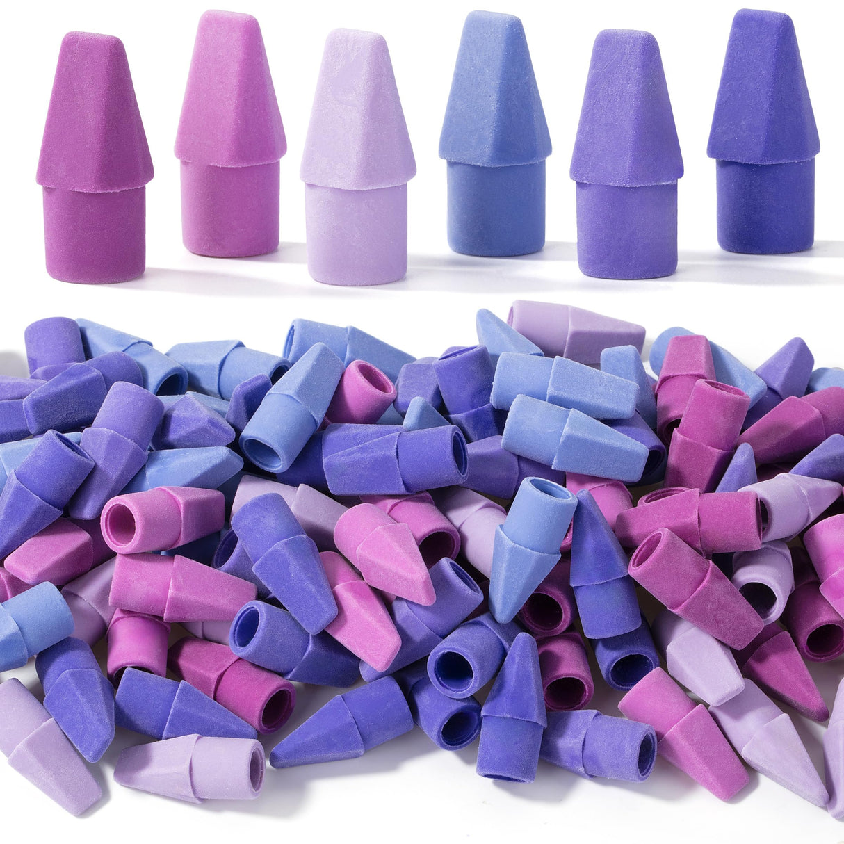 Mr. Pen- Pencil Top Erasers, 120 Pack, 6 Different Purple Shade Colors, Latex-Free & No Smudge Pencil Eraser Tops, Back to School Supplies Mr. Pen