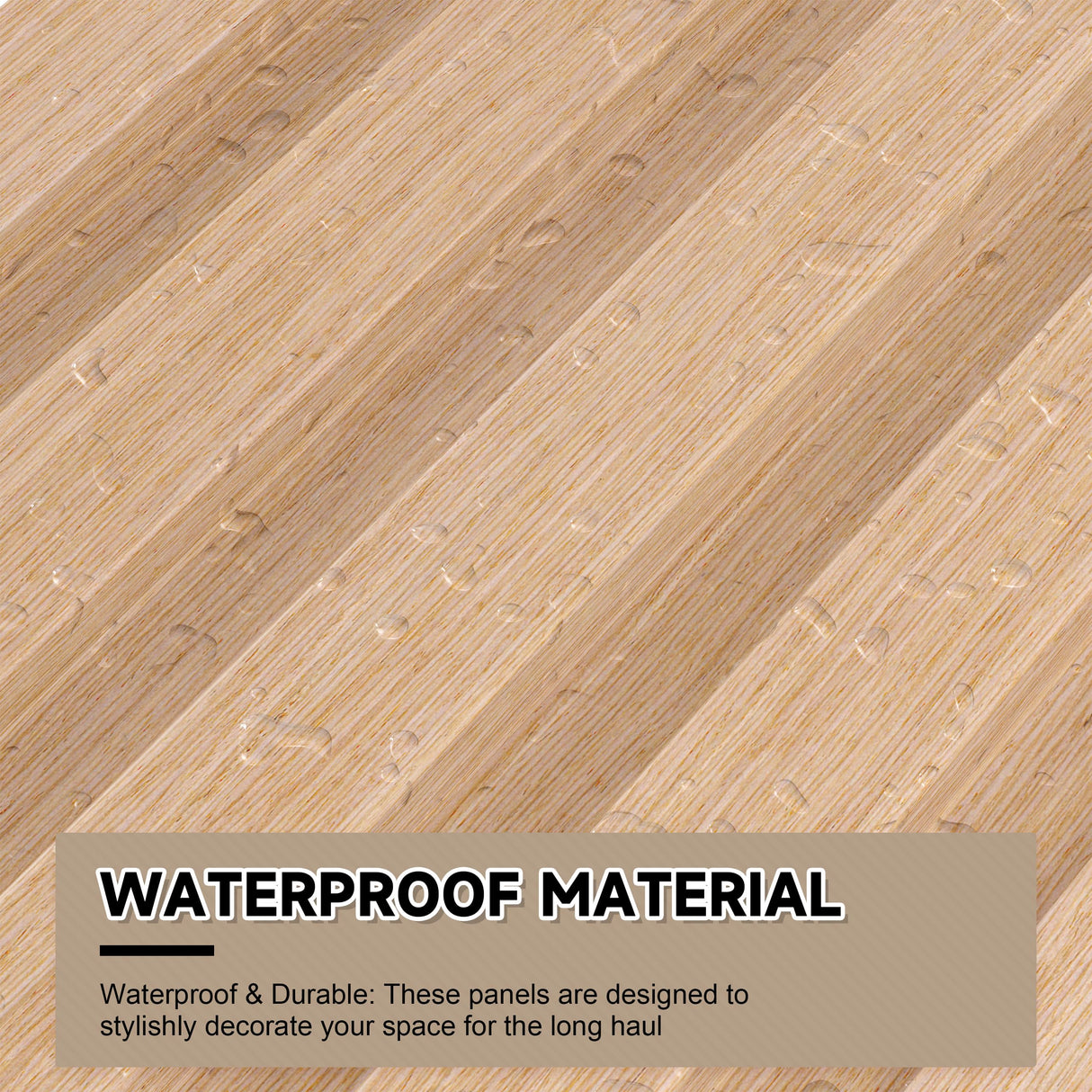 POHARE Slat Wall Paneling,8-Pack 3D WPC Wood Wall Panels,Acoustic Wall Panels for Interior Wall Decor,Living Room,Bedroom,Oak,95 x 6 in POHARE