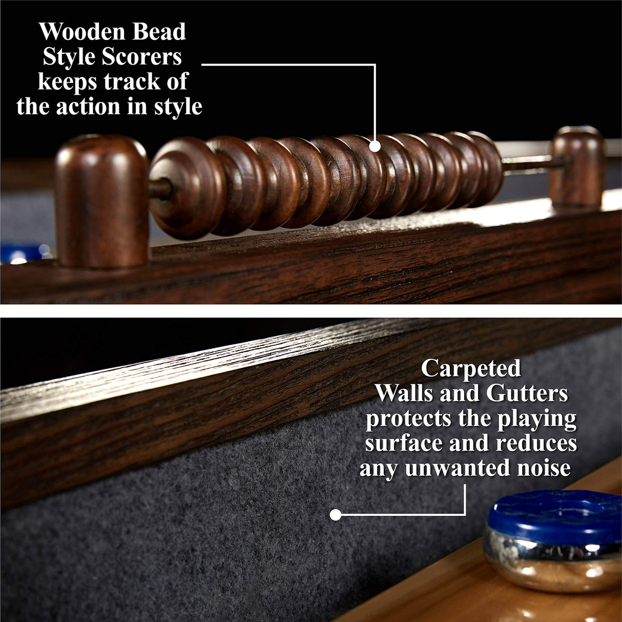 Barrington Billiards 12' Webster Shuffleboard Table with Scratch-Resistant Playfield and 8 Puck Set Barrington Billiards